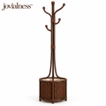 jovialness™ Freestanding Woven Coat and Accessory Stand with Upper Hooks and Lower Storage Basket