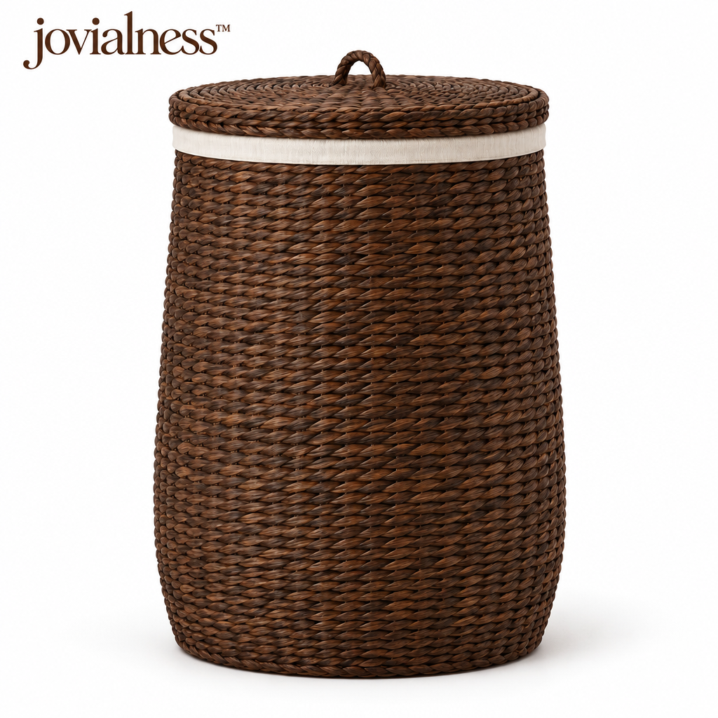 jovialness™ Tall Tapered Woven Laundry Hamper with Fitted Lid and Removable Liner