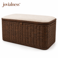 fibravelle™ Wide Woven Storage Chest with Rounded Corners and Tailored Upholstered Lid