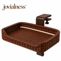 jovialness™ Woven Headboard Clip-On Reading Shelf with Raised Edge and Adjustable Clamp Support