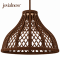 jovialness™ Sculpted Woven Pendant Light Shade with Open Lattice Weave and Flared Silhouette