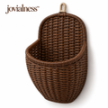 jovialness™ Sculpted Wall-Mounted Woven Pocket Basket with Curved Front and Reinforced Rim